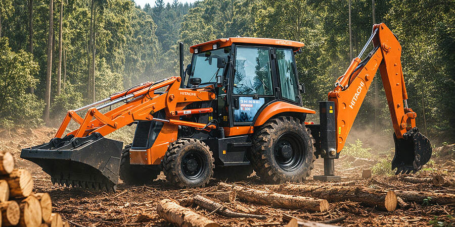 The Hitachi BX100 Backhoe Loader.