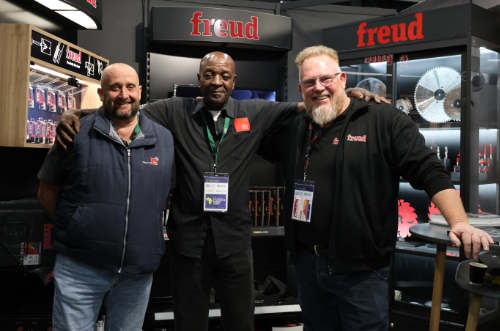 Stuart Byrch, Henry Mavuso and Warren Harrison at the friendly FIT Sales booth.